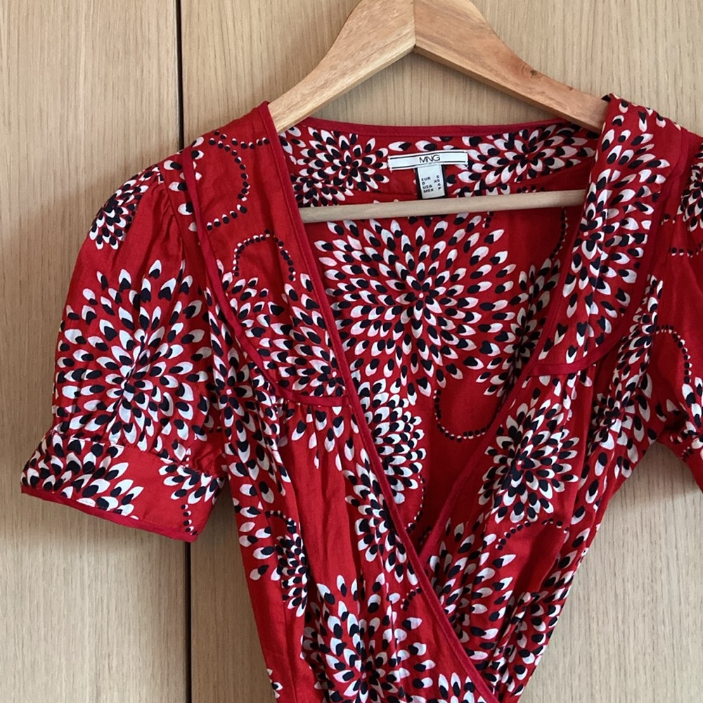 Vintage MNG cottony wrap dress